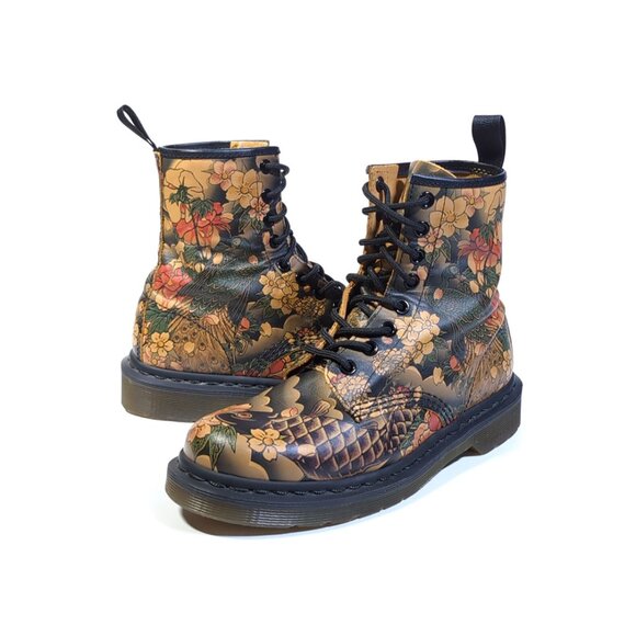 DR. MARTENS X EVISU WAGARA TATTOO SLEEVE KOI FISH Boots Womens Size 6 - Picture 14 of 14